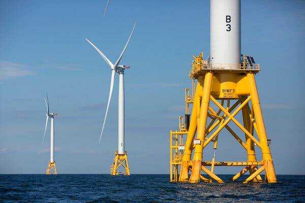 Wind turbines near Block Island, R.I. The White House is setting a goal of deploying 30,000 megawatts of offshore wind in the United States by 2030.