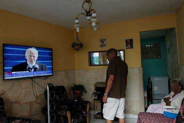 Watching President Bidenâ€™s inauguration in Havana in January.