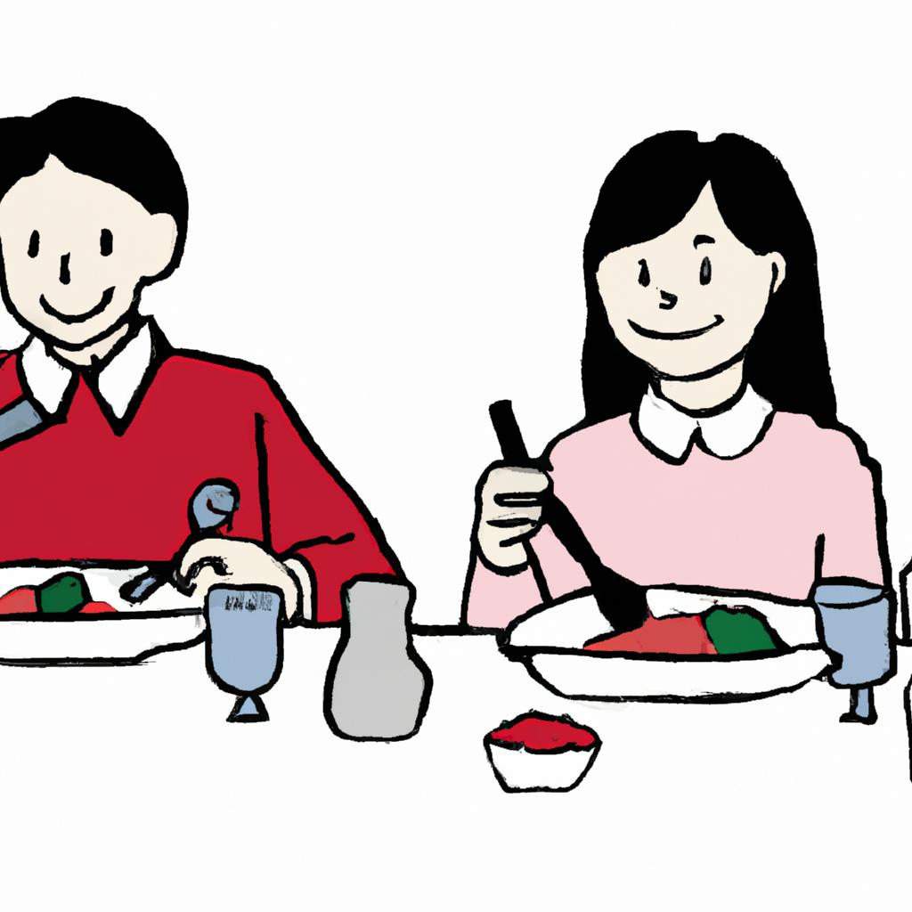 Man and woman dining together