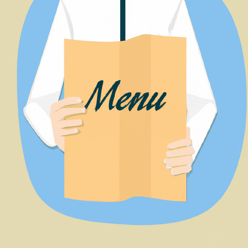 Person holding menu at restaurant