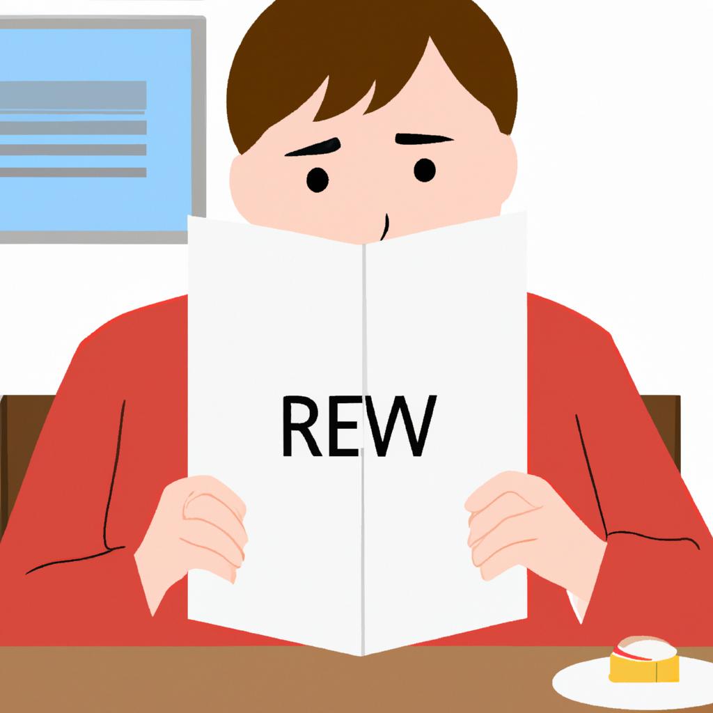 Person reading restaurant review silently