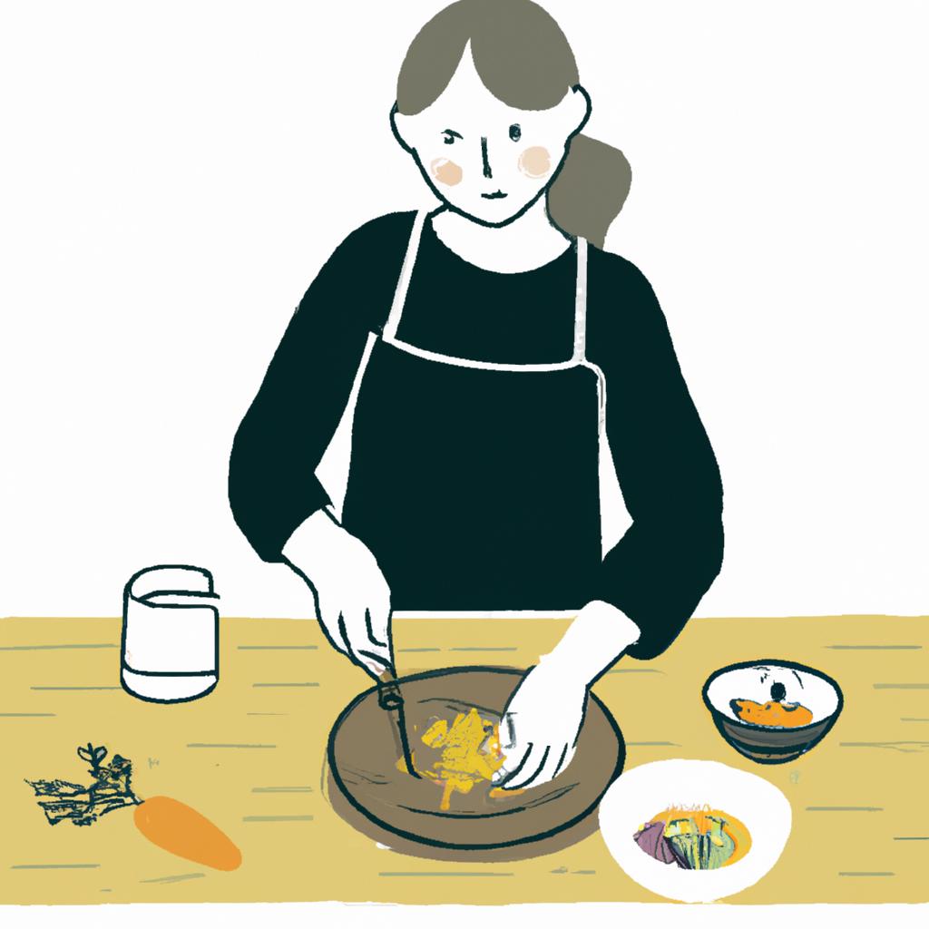 Woman preparing plant-based dishes